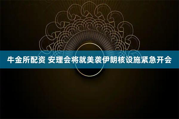 牛金所配资 安理会将就美袭伊朗核设施紧急开会