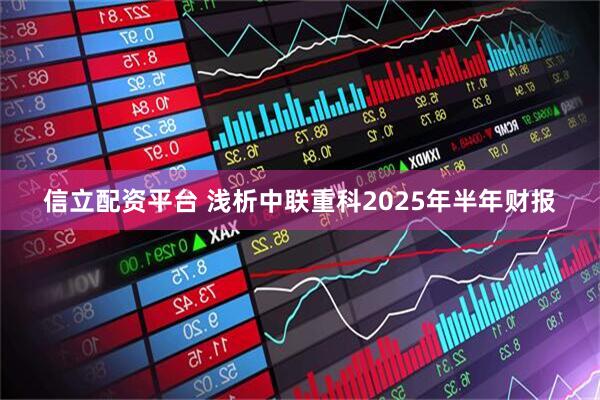 信立配资平台 浅析中联重科2025年半年财报