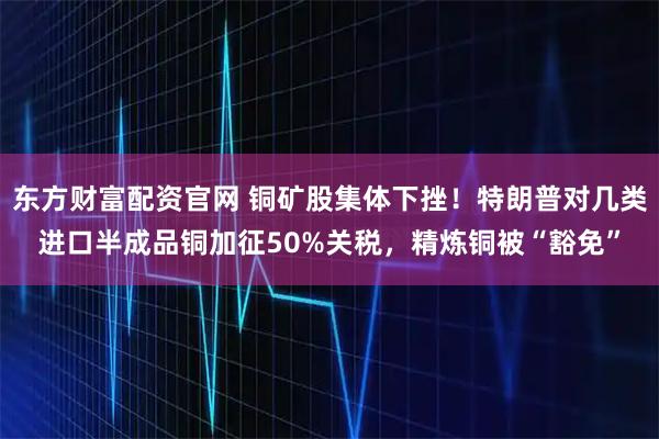 东方财富配资官网 铜矿股集体下挫!特朗普对几类进口半成品铜加征50%关税,精炼铜被“豁免”